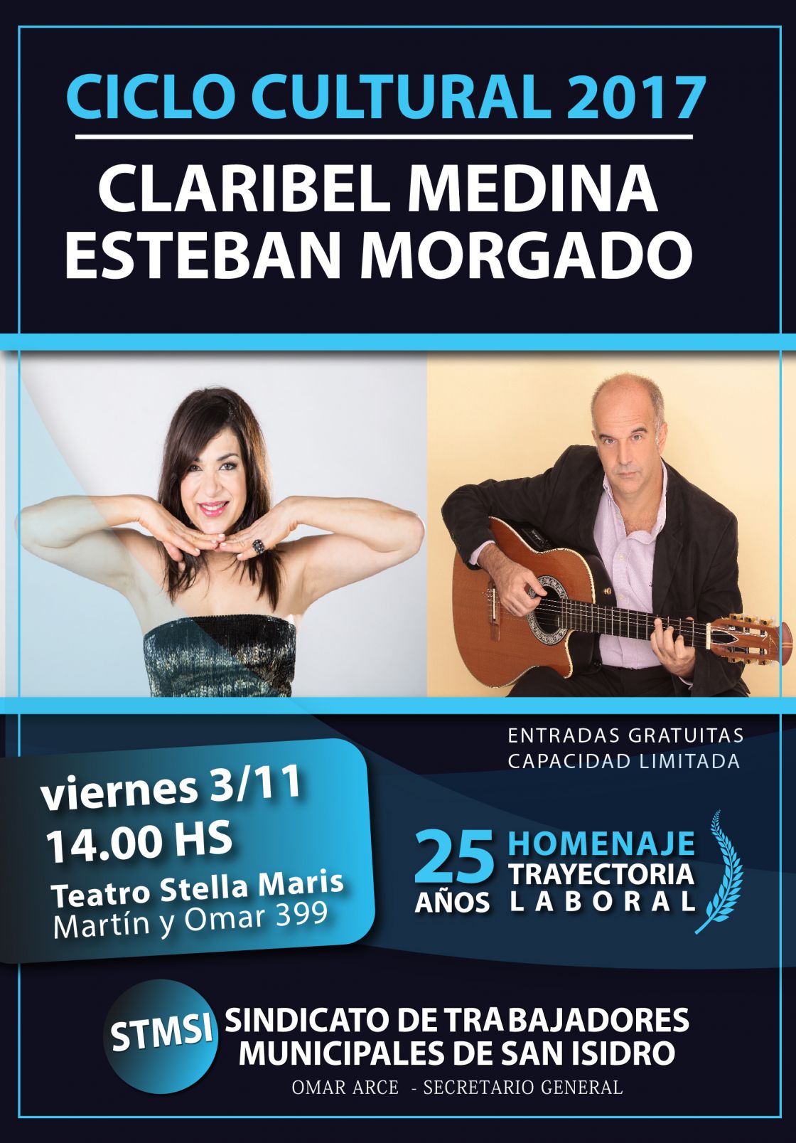 CLARIBEL MEDINA Y ESTEBAN MORGADO PRESENTAN SU SHOW EN SAN ISIDRO